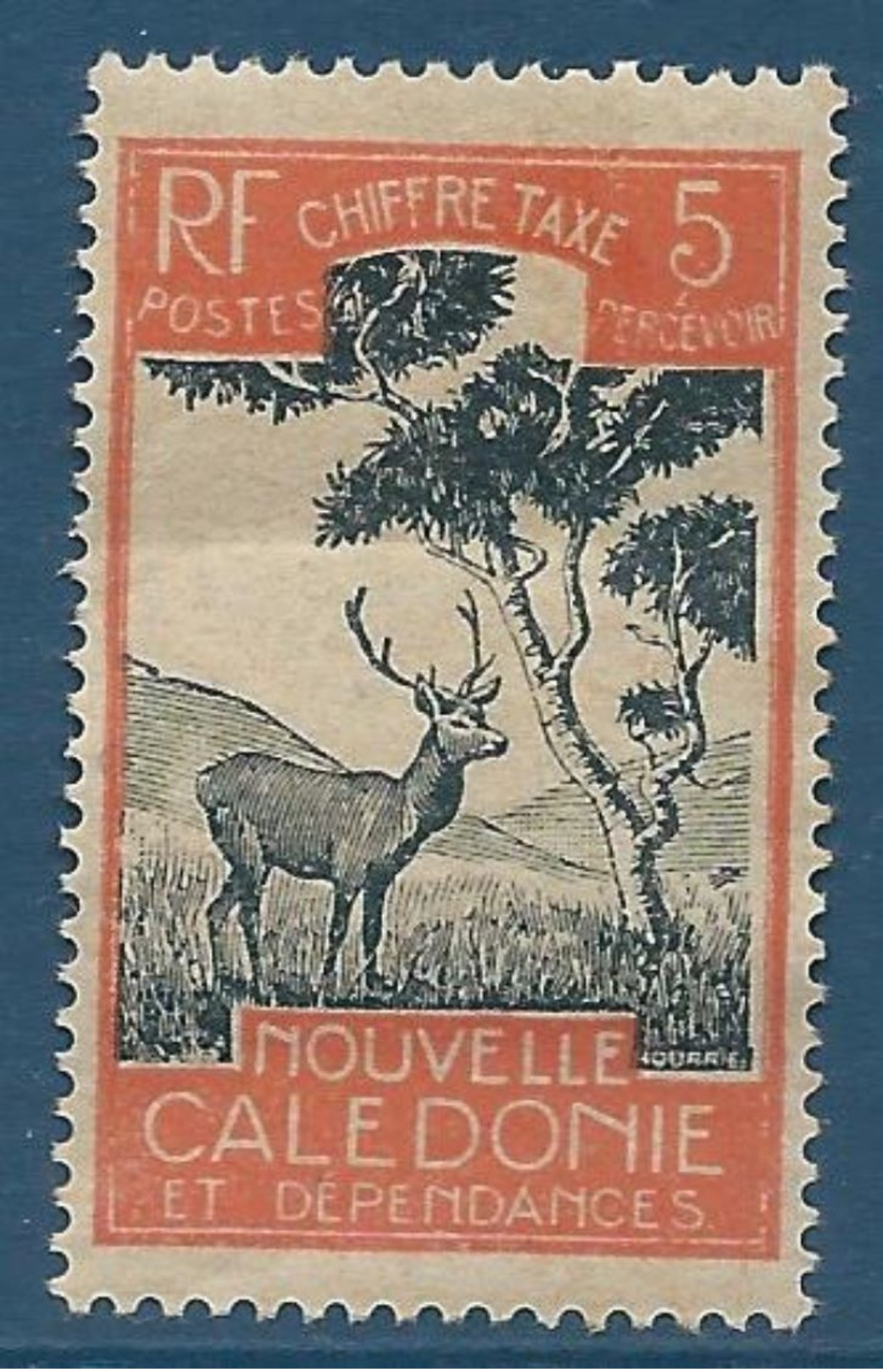 NOUVELLE CALEDONIE - Timbres Taxe - Y.T. N°28 - 5c. Cerf Et Niaouli - Neuf* TB Etat - Timbres-taxe