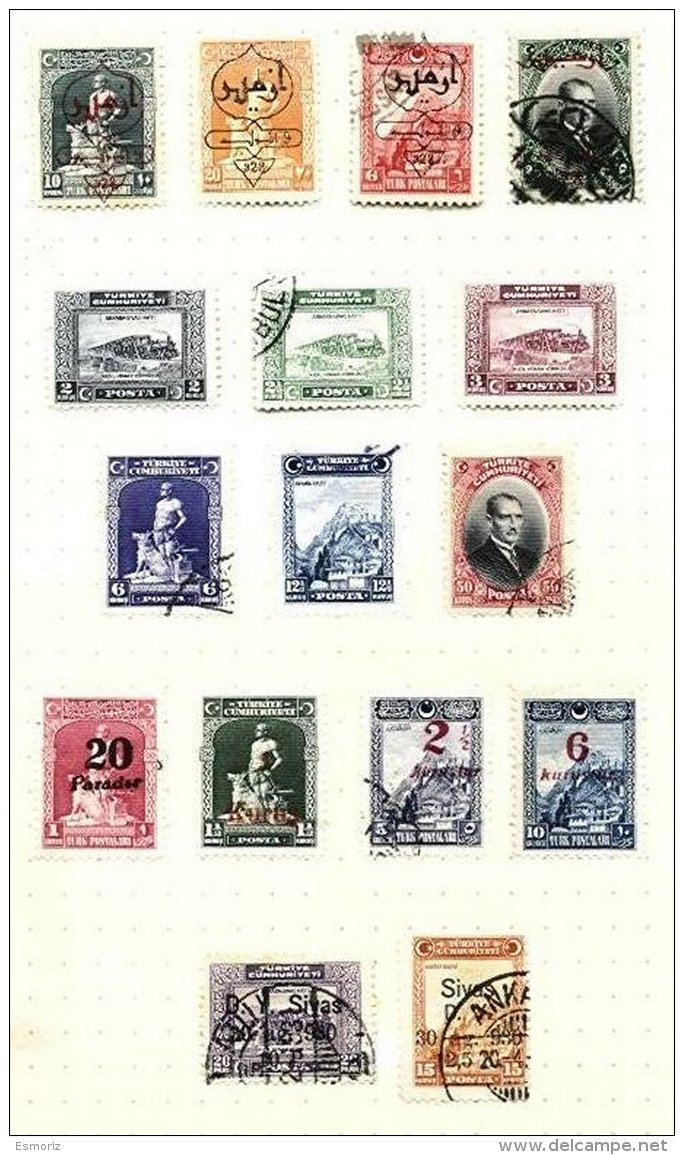 TURKEY, Yv 727/28, 734, 737, 741/49, 773, 784, */o M/U, F/VF, Cat. &euro; 27 - Unused Stamps