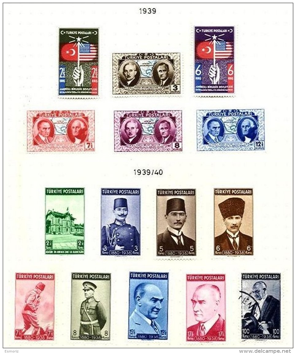 TURKEY, Yv 906/11, 922/29A, * MLH, F/VF, Cat. &euro; 35 - Nuevos