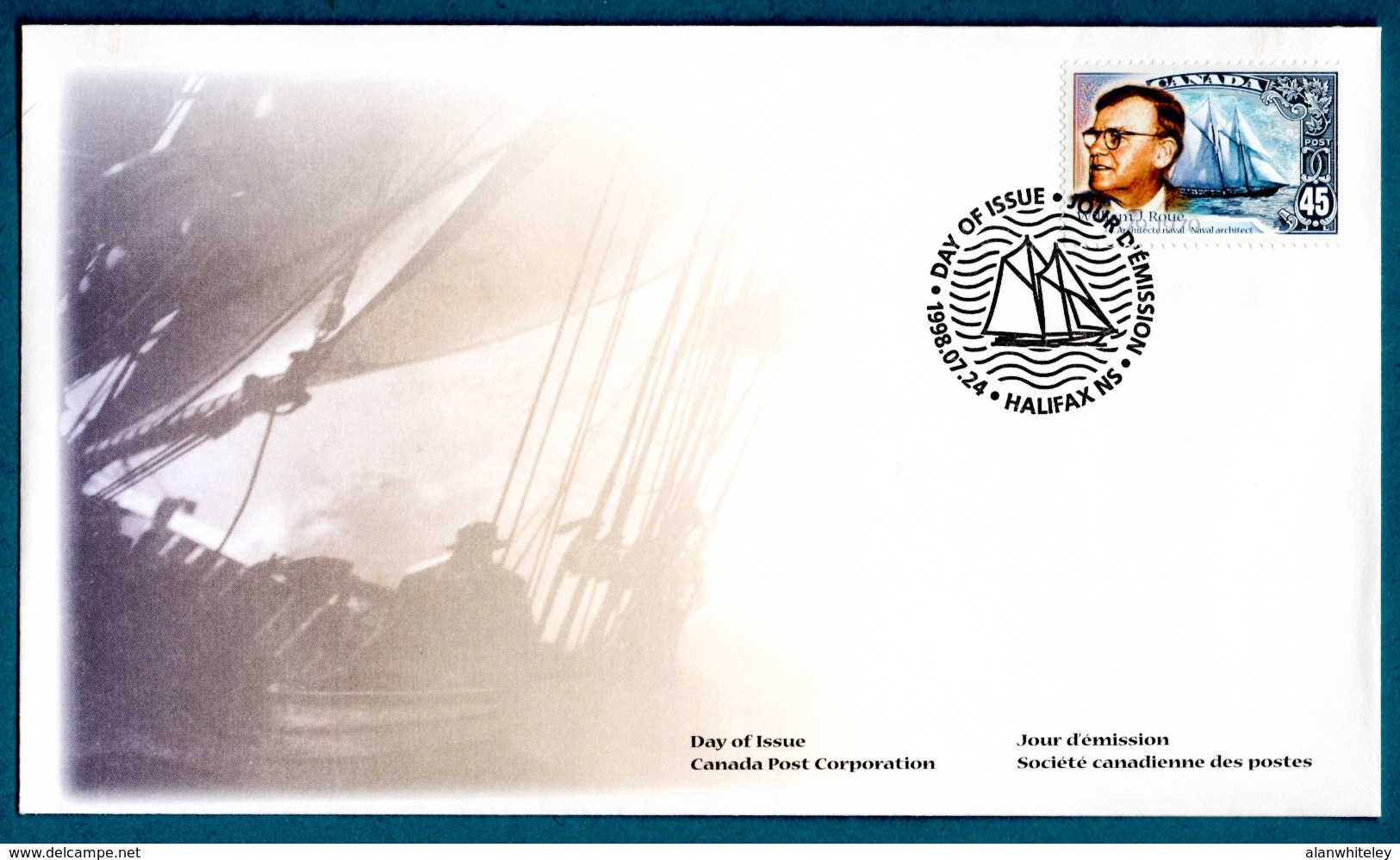 CANADA 1998 William James Roué Commemoration: First Day Cover CANCELLED - 1991-2000