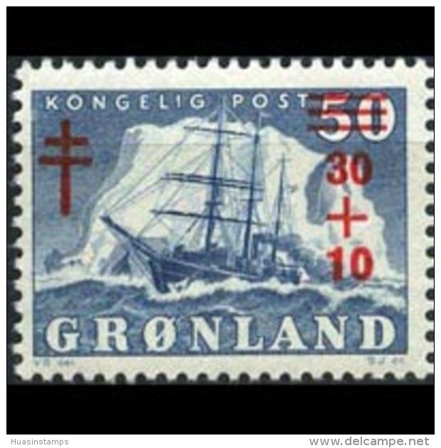GREENLAND 1958 - Scott# B1 Polar Ship Surch. Set Of 1 LH - Neufs