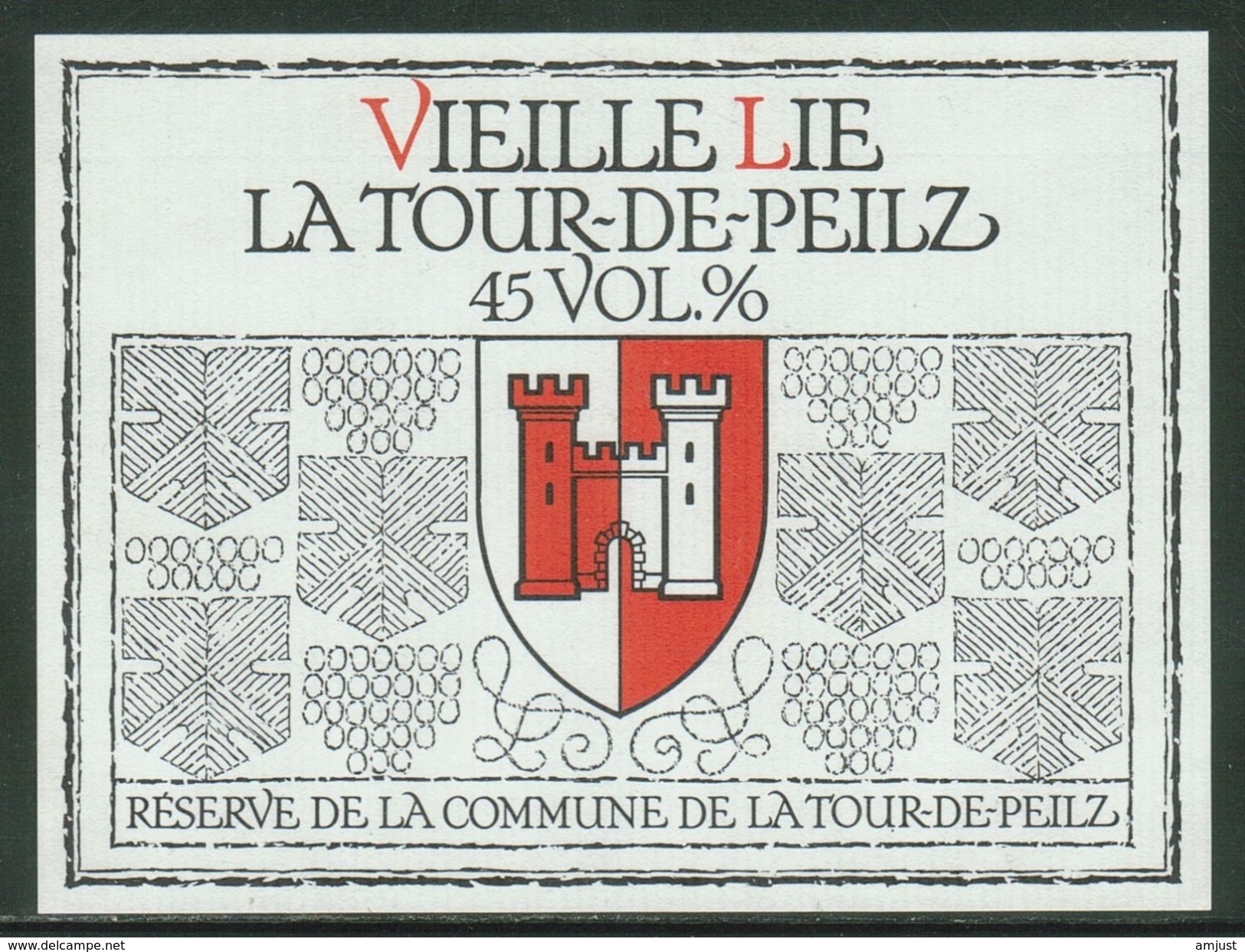 Rare // Etiquette //  Vieille Lie,Réserve De La Commune De La Tour-de-Peilz, Vaud, Suisse - Autres & Non Classés