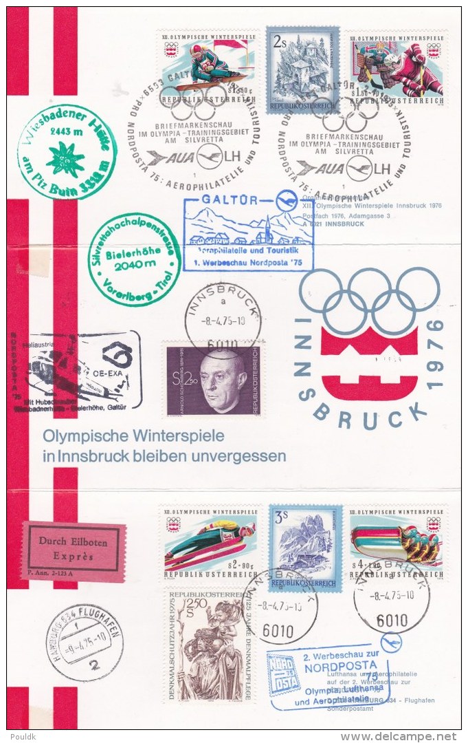 Austria Three Postcards Hanging Together 1976 Innsbruck Olympic Games (LAR6-32) - Winter 1976: Innsbruck