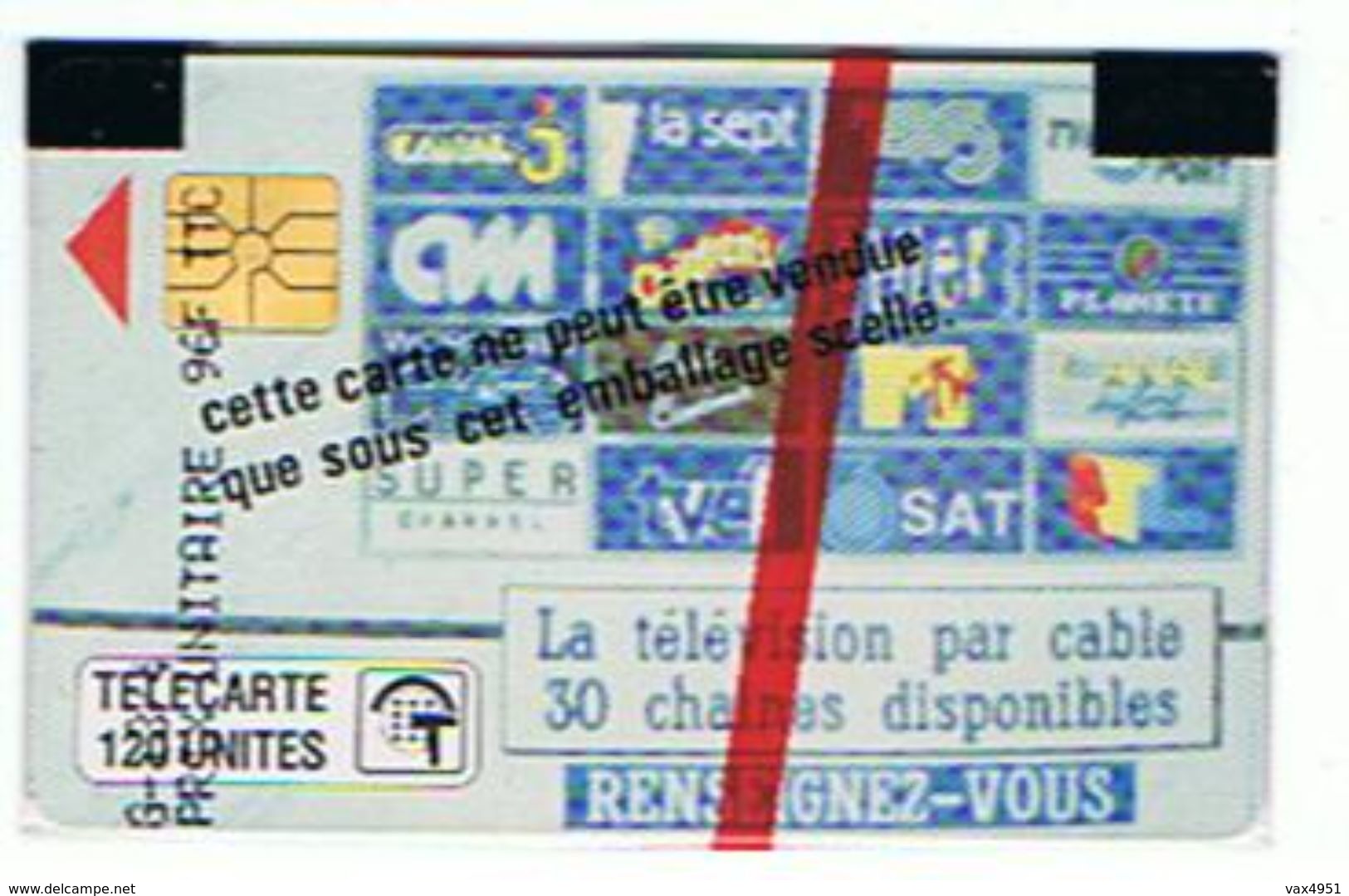 CARTE NEUVE SOUS BLISTER STE MONEGASQUE DES EAUX   LA TELEVISION PAR CABLE 120 UNITES      ***  RARE   SAISIR *** - Monaco