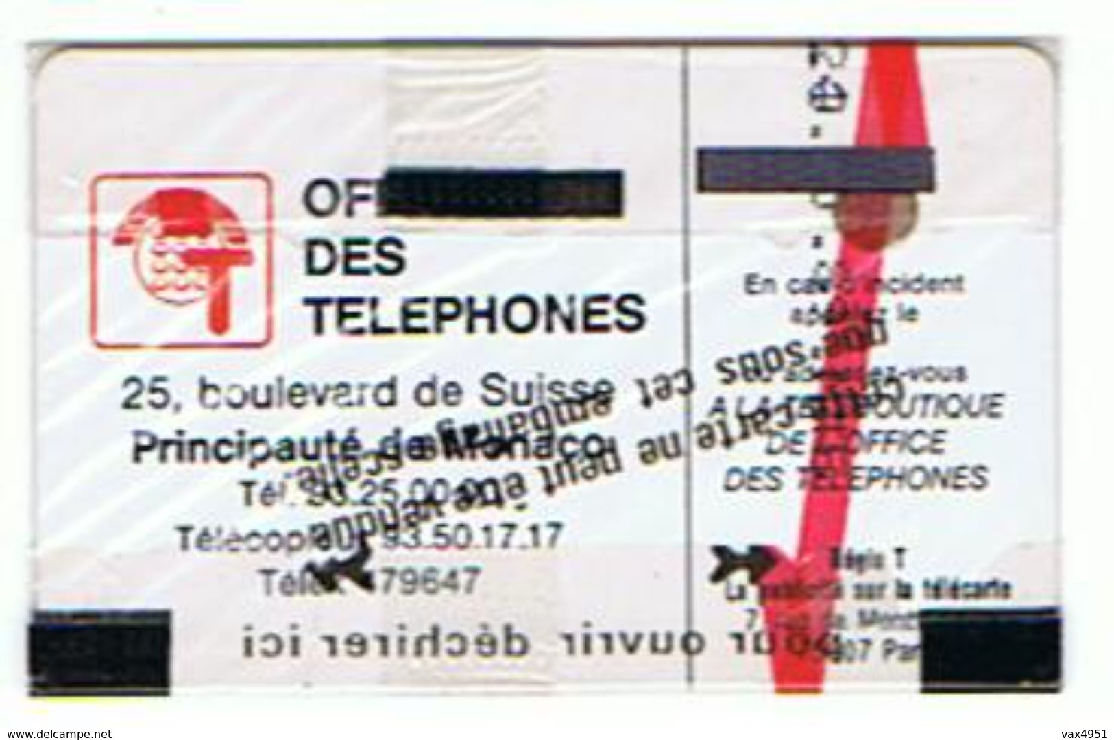 CARTE NEUVE SOUS BLISTER  MONACO OFFICE DES TELEPHONES 50 UNITES      ***  RARE   SAISIR *** - Monaco