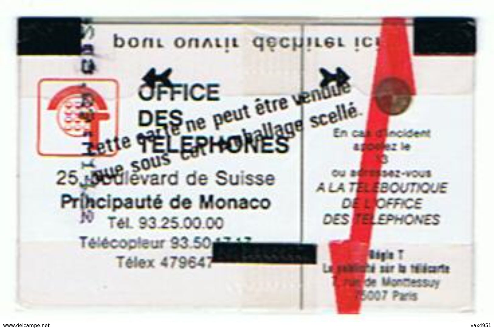 CARTE NEUVE SOUS BLISTER  MONACO OFFICE DES TELEPHONES 120 UNITES      ***  RARE   SAISIR *** - Monaco