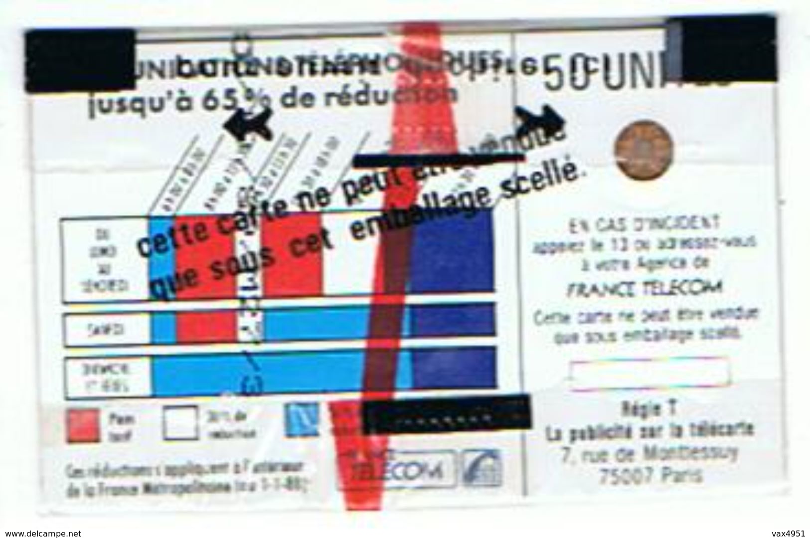 CARTE NEUVE SOUS BLISTER  POUR TELEPHONER CHOISISSEZ VOTRE HEURE  50 UNITES      ***  SAISIR *** - Publicité