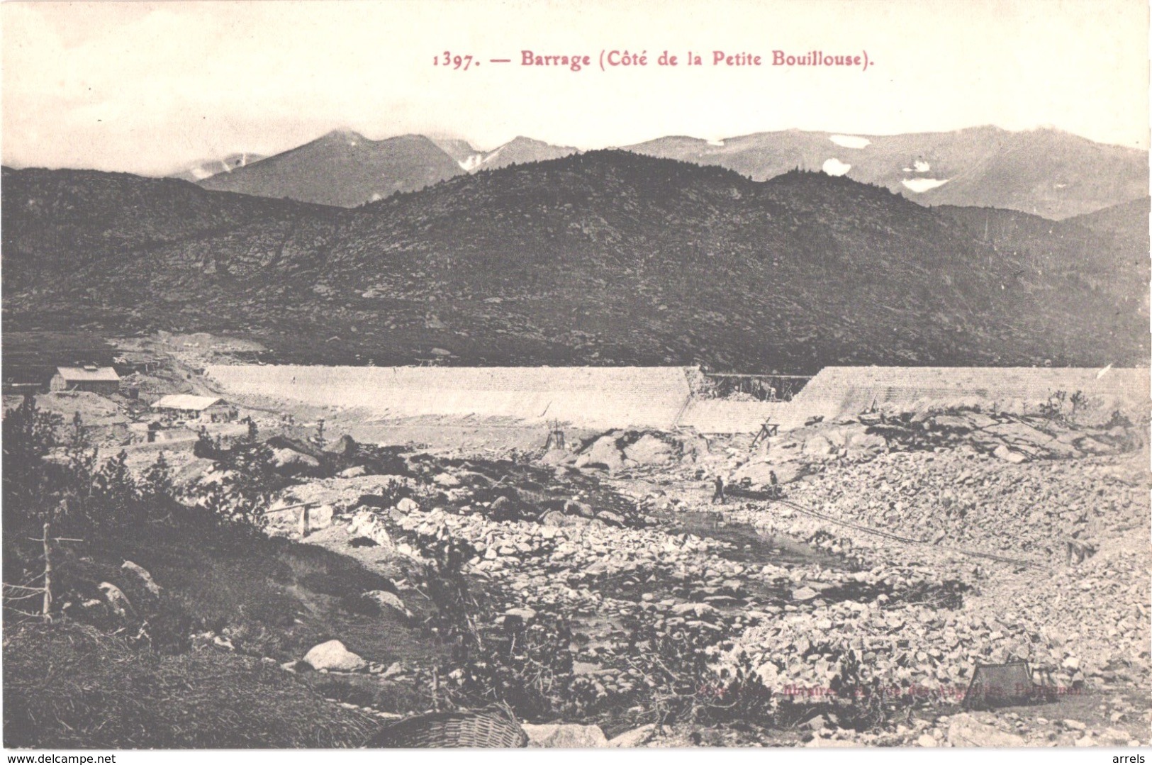 FR66 LES BOUILLOUSES - Brun 1397 - Construction Du Barrage Côté De La Petite Bouillouse - Belle - Autres & Non Classés