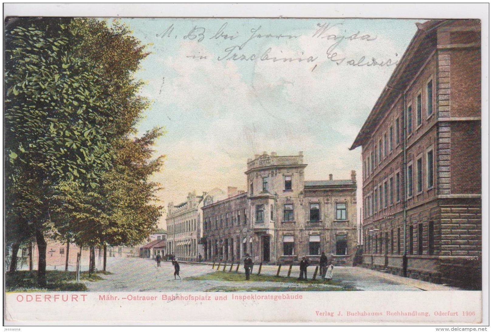 AK - Tschechien - Oderfurt - PÅ™ívoz - Bahnhofsplatz U. Ispektoratsgebäude - 1917 - Feldpost - Tschechische Republik