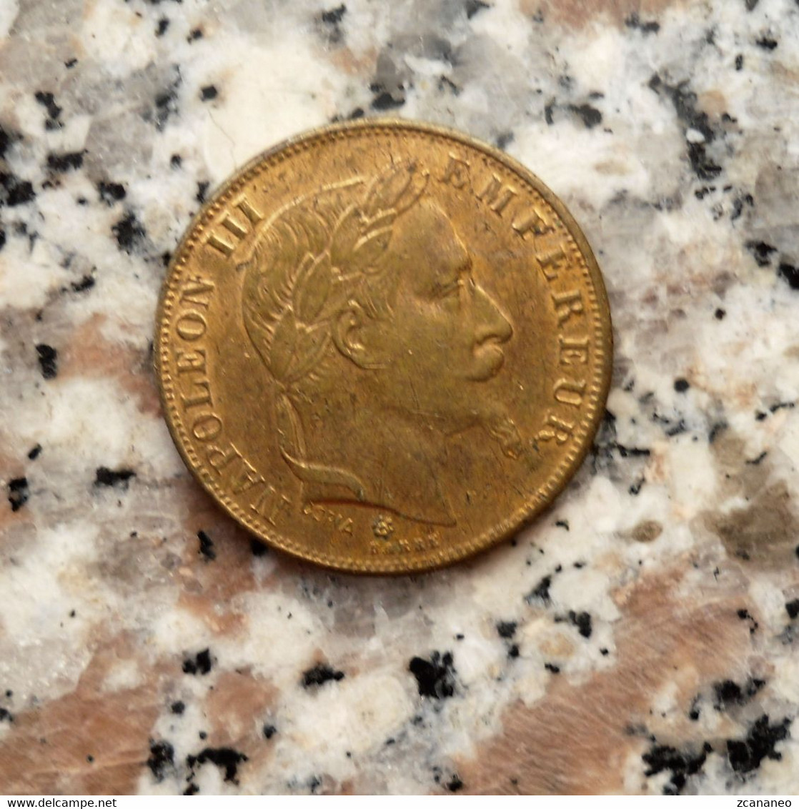 RIPRODUZIONE DI MONETA DA 50 FRANCHI FRANCESI D'ORO DEL 1859 DI NAPOLEONE III° - MONETA FALSA - - Valse Munten