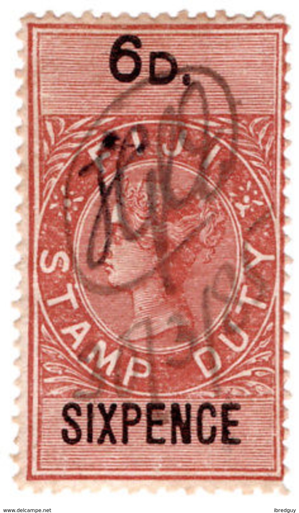 (I.B) Fiji Revenue : Duty Stamp 6d - Fiji (...-1970)