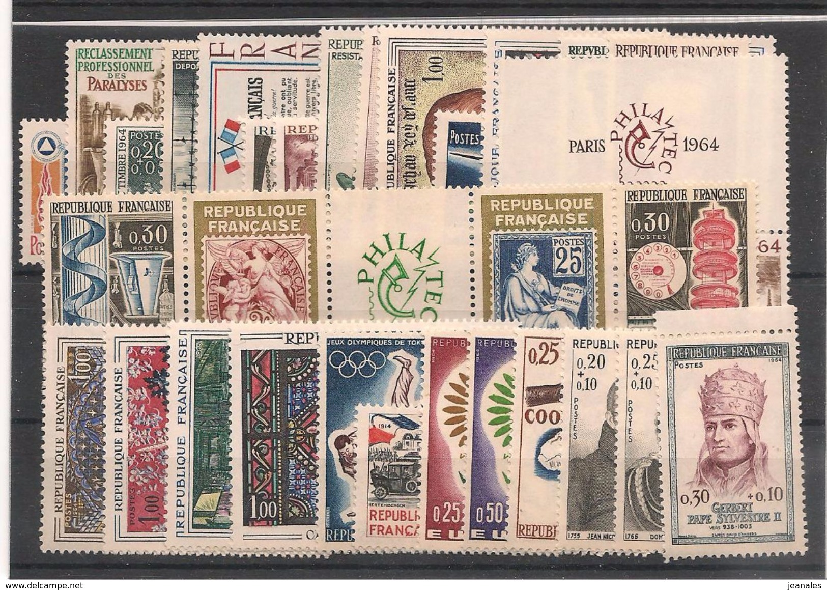 FRANCE  1964 Année Complète N° Y&T : 1404/1434** LUXE Côte:49,00 € - 1960-1969