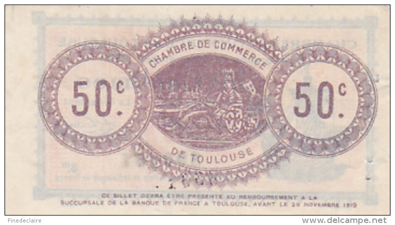 Billet Chambre De Commerce De Toulouse - 50 Centimes - 6 Novembre 1914 - Série S.III - Sans Filigrane - Chambre De Commerce