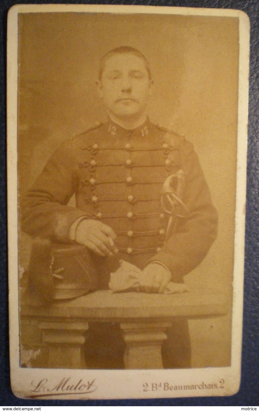 PHOTO CDV - Militaire 12em Régiment,Photographe L Mulot ,2 Boulevard Beaumarchais Paris. - War, Military