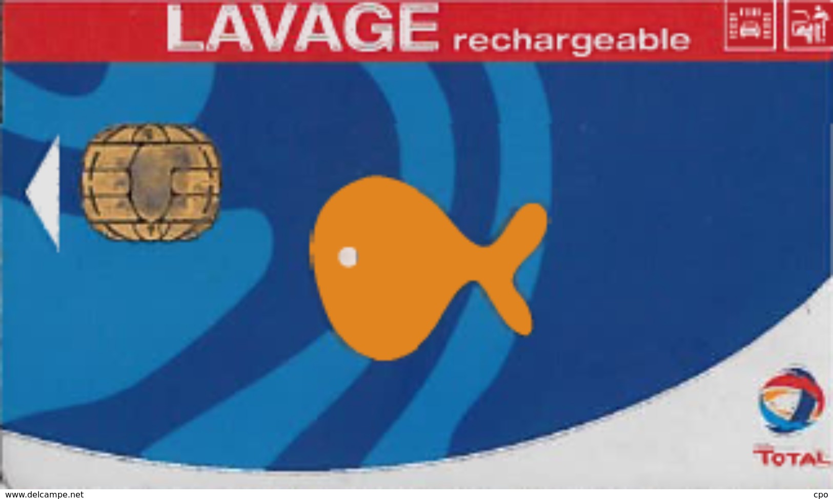 # Carte A Puce Portemonnaie Lavage Total - Poisson - 500 Stations - Carte De Lavage Rechargeable - Bon Etat - - Car-wash