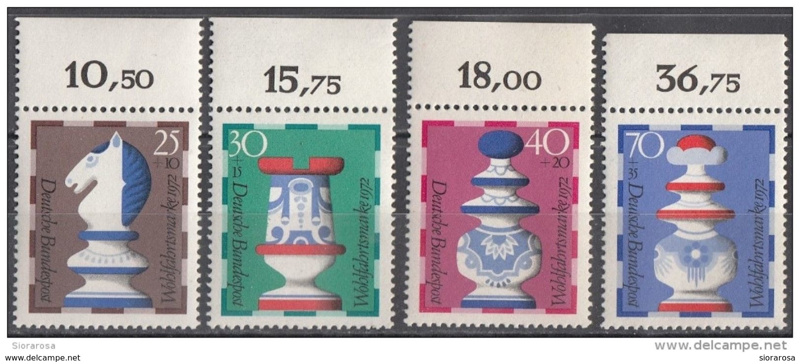 B491 Germania 1972   Chess Scacchi Knight Nuovo MNH Serie Completa Deutsche Bundespost - Scacchi