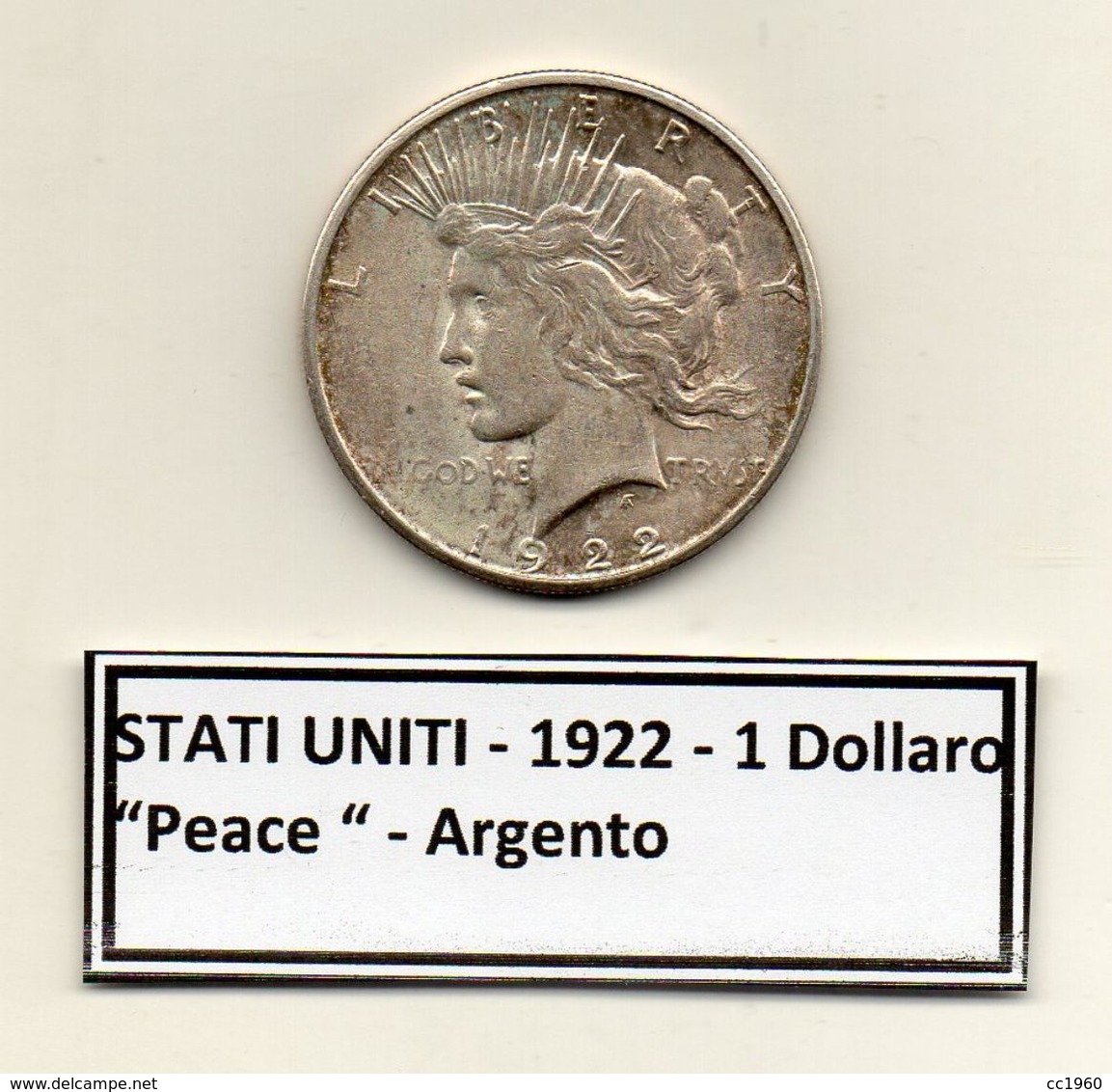 Stati Uniti -  1922 - 1 Dollaro "Peace" - Zecca S (San Francisco) - Argento - (FDC6547) - 1921-1935: Peace (Paix)