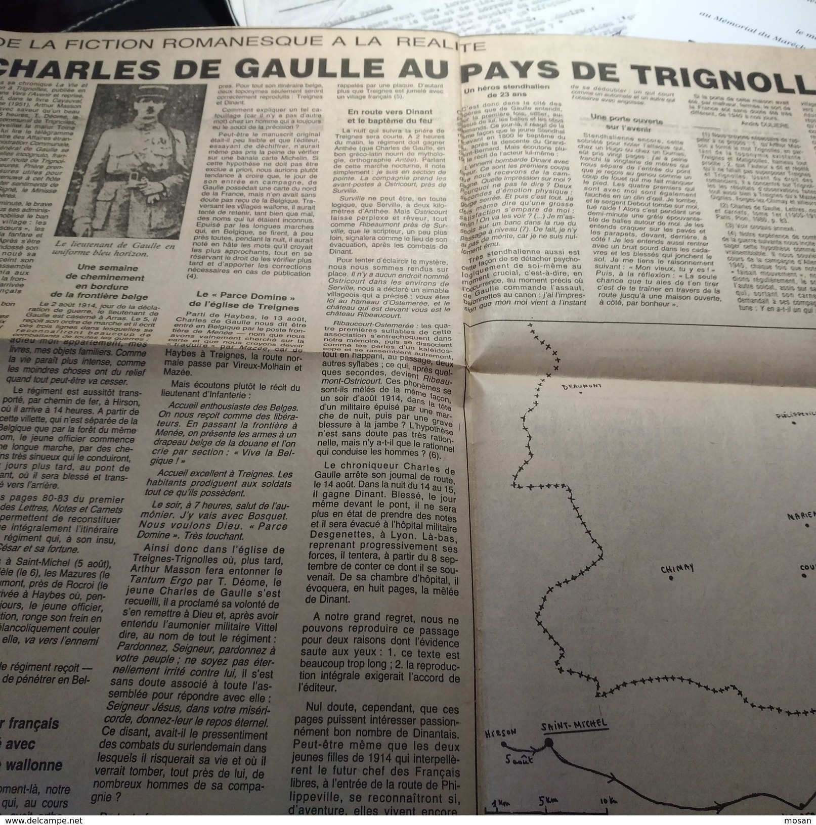 Lot Documents Charles De Gaulle. André Sevrin, Antoing, Dinant, Charleroi, - Histoire