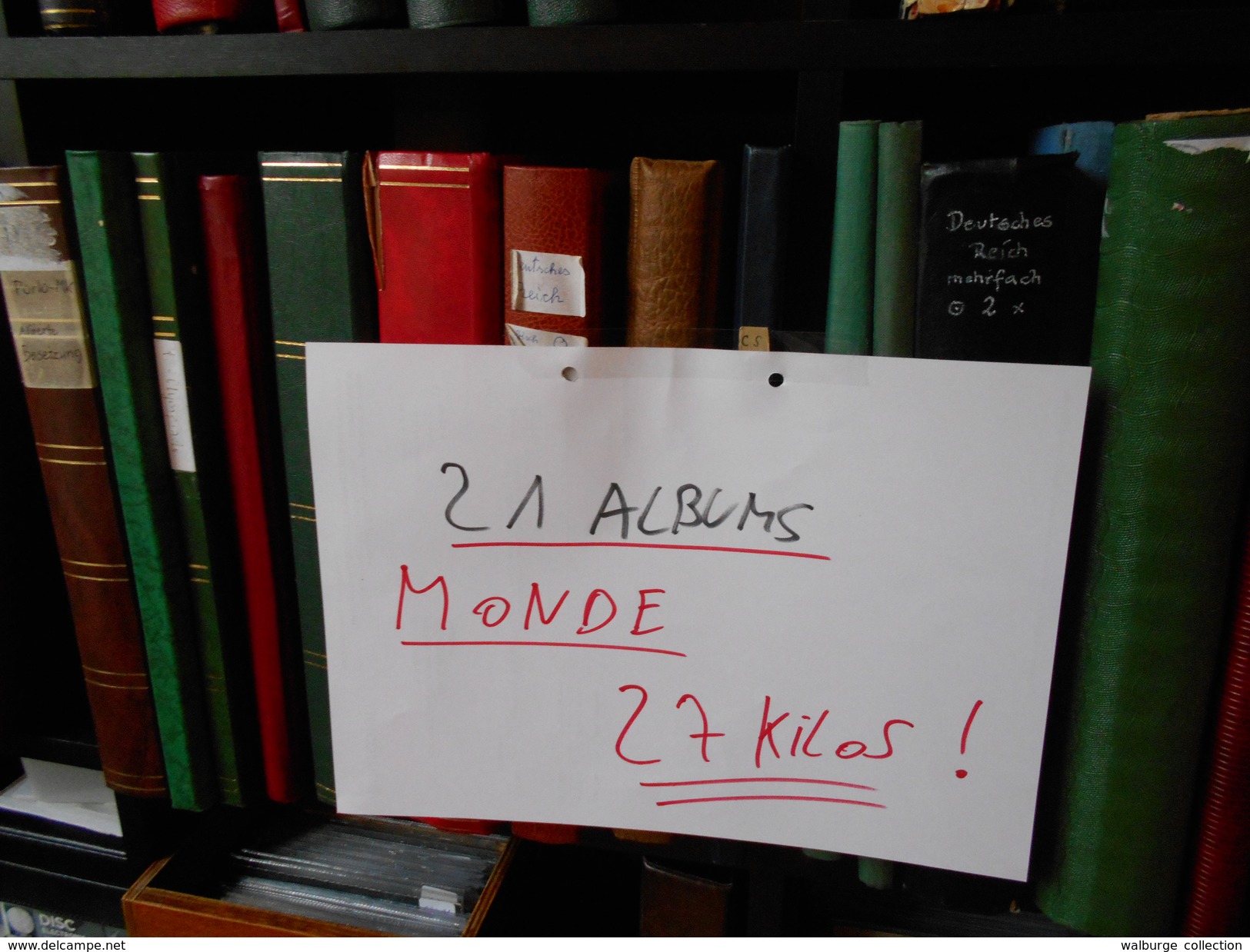 MONDE-21 ALBUMS-27 KILOS !!! (LIRE DESCRIPTION) - Lots & Kiloware (mixtures) - Min. 1000 Stamps