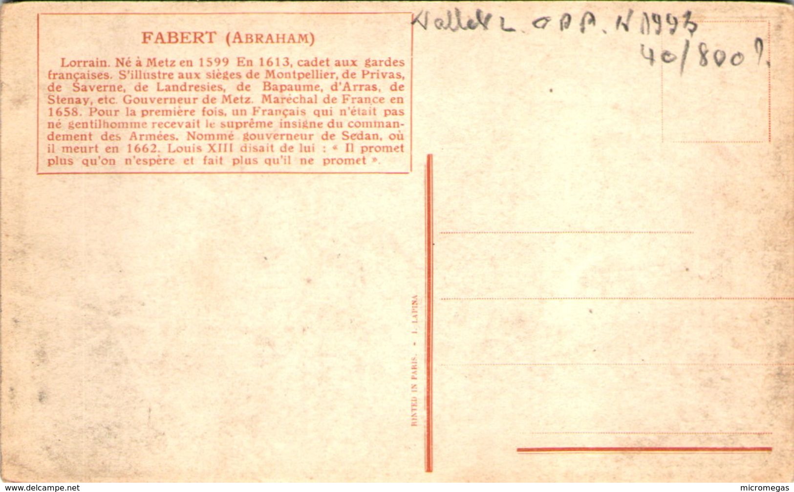 L. VALLET - Fabert ( Abraham ) - Vallet, L.