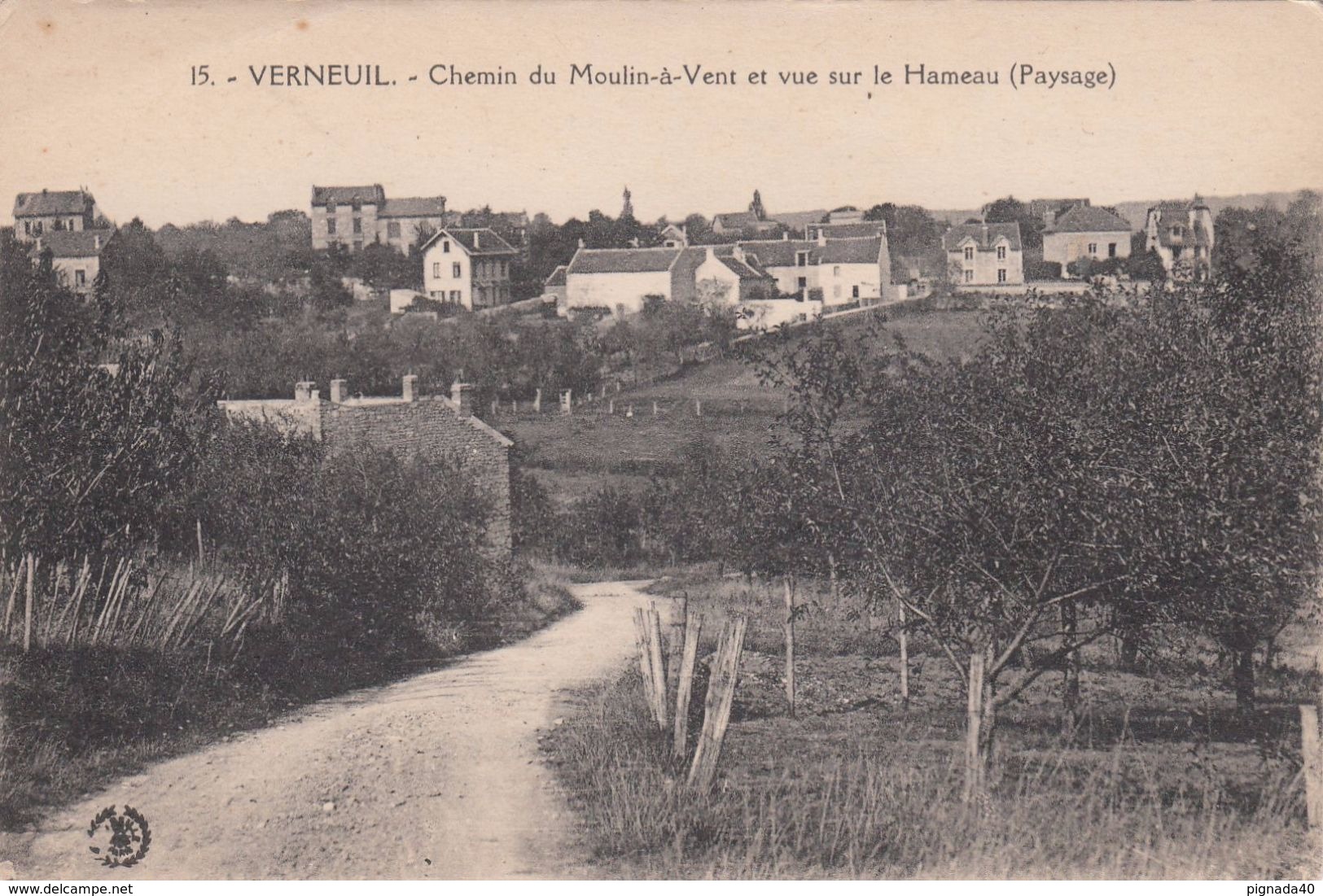 Cp , 78 , VERNEUIL , Chemin Du Moulin-à-Vent Et Vue Sur Le Hameau (Paysage) - Verneuil Sur Seine
