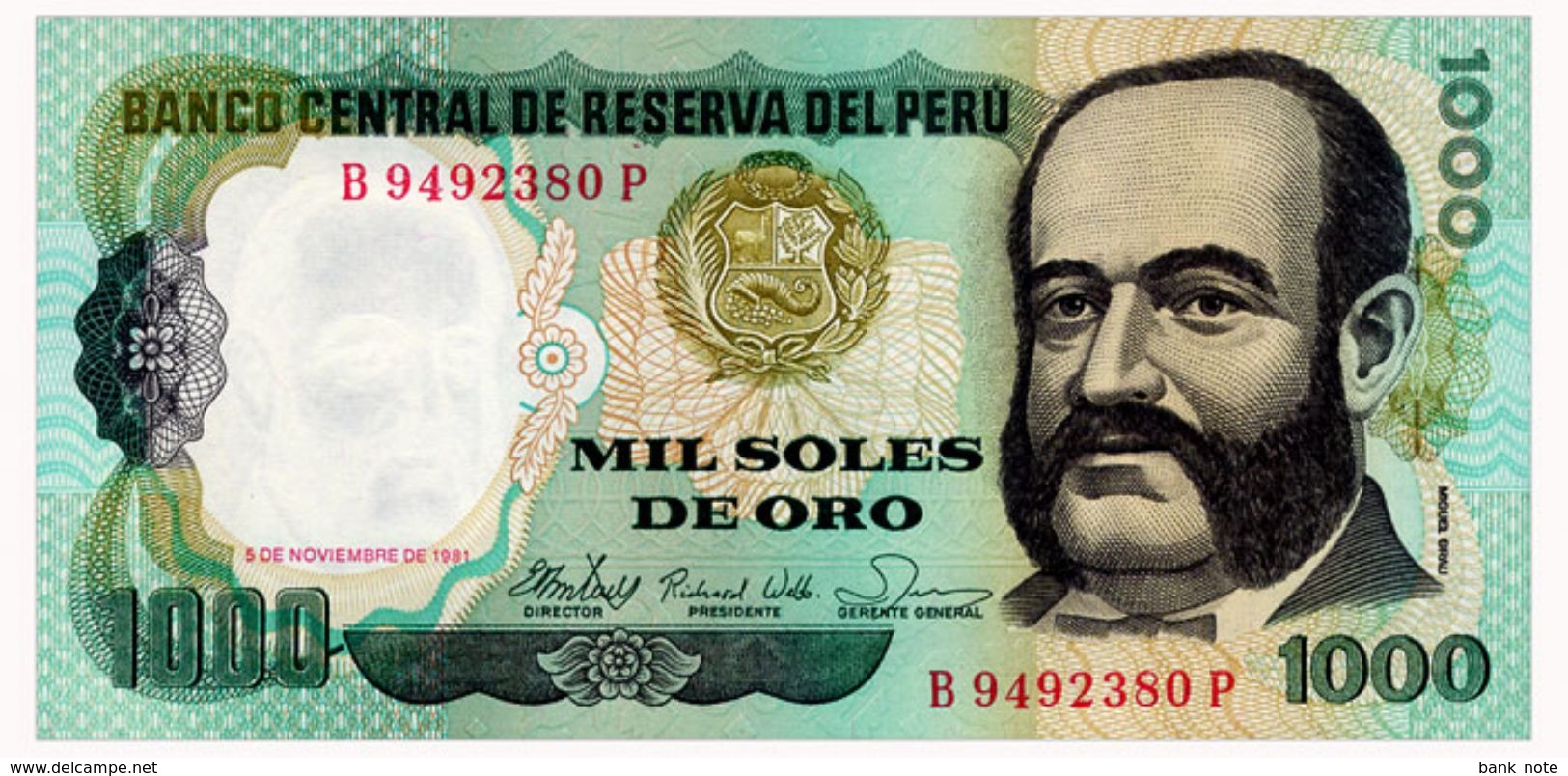 PERU SOLES DE ORO 1981 Pick 122 Unc - Perù