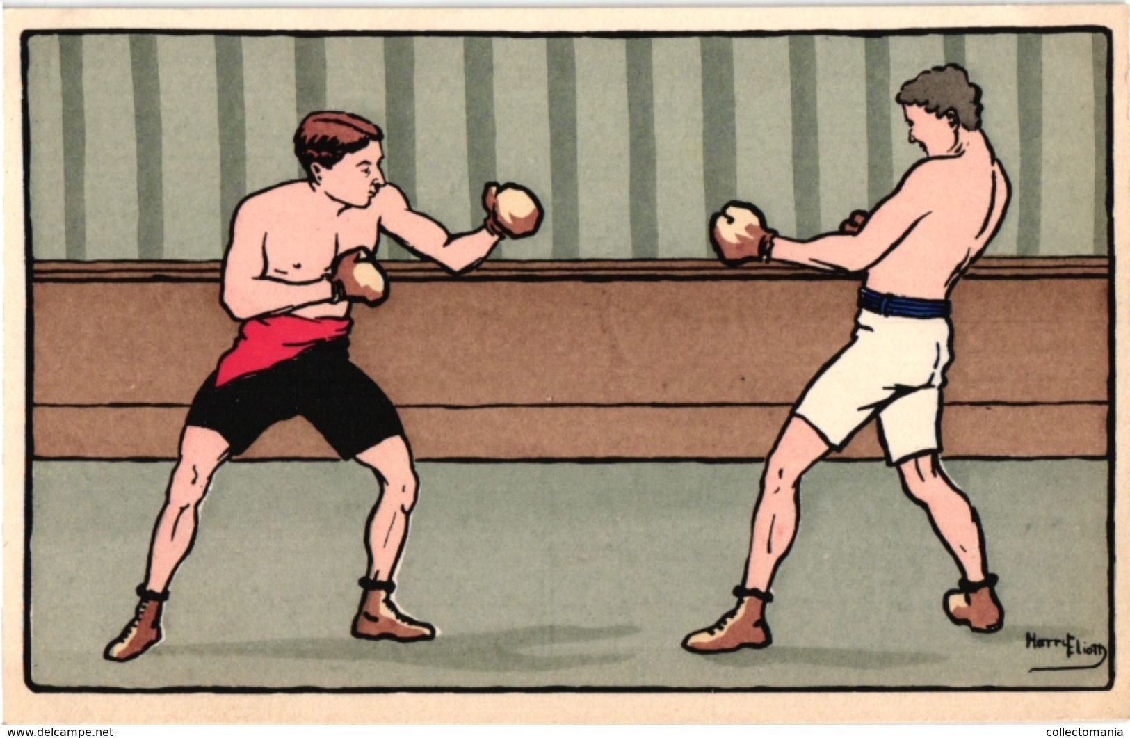 Postcard  Illustrator Harry Eliott  Boksen  Boxing   Litho Savate Boxe - Perfect Condition SPORT - Elliot
