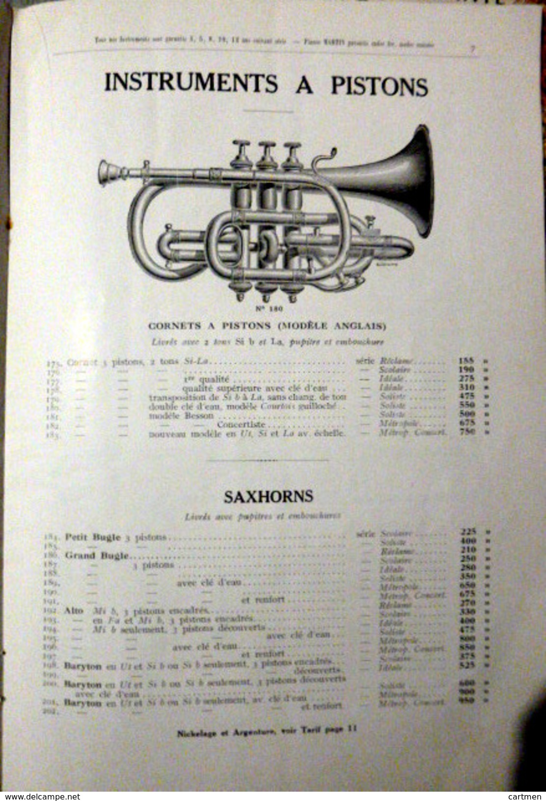 MUSIQUE INSTRUMENTS A VENT TROMPETTES CLARINETTES SAXOPHONE BATTERIES CATALOGUE MARTIN GAUTIE TOULOUSE  1930 - Other & Unclassified