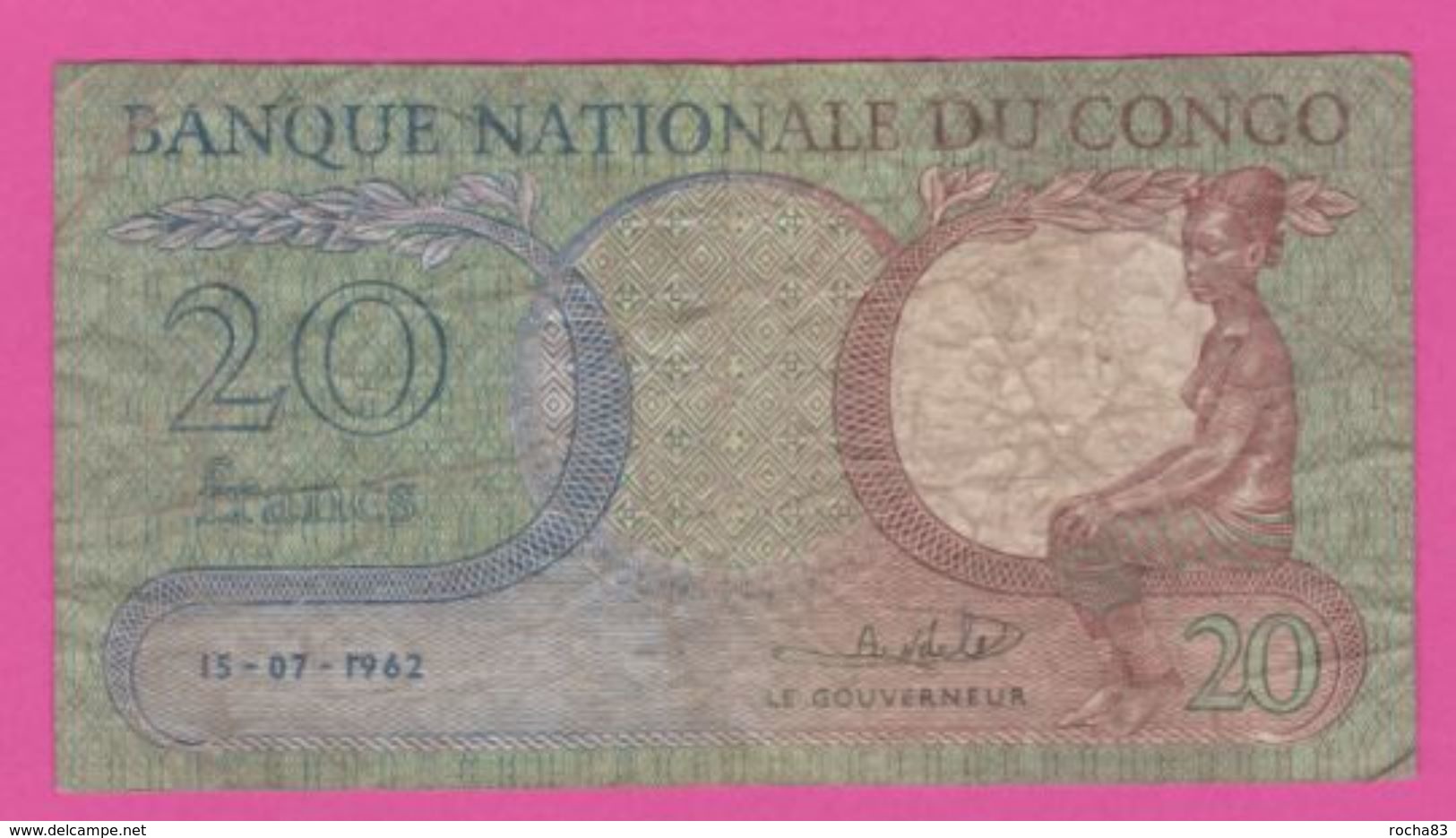 CONGO - BANQUE NATIONALE - 20 Francs Du 15 07 1962 - Pick4a VF - Unclassified