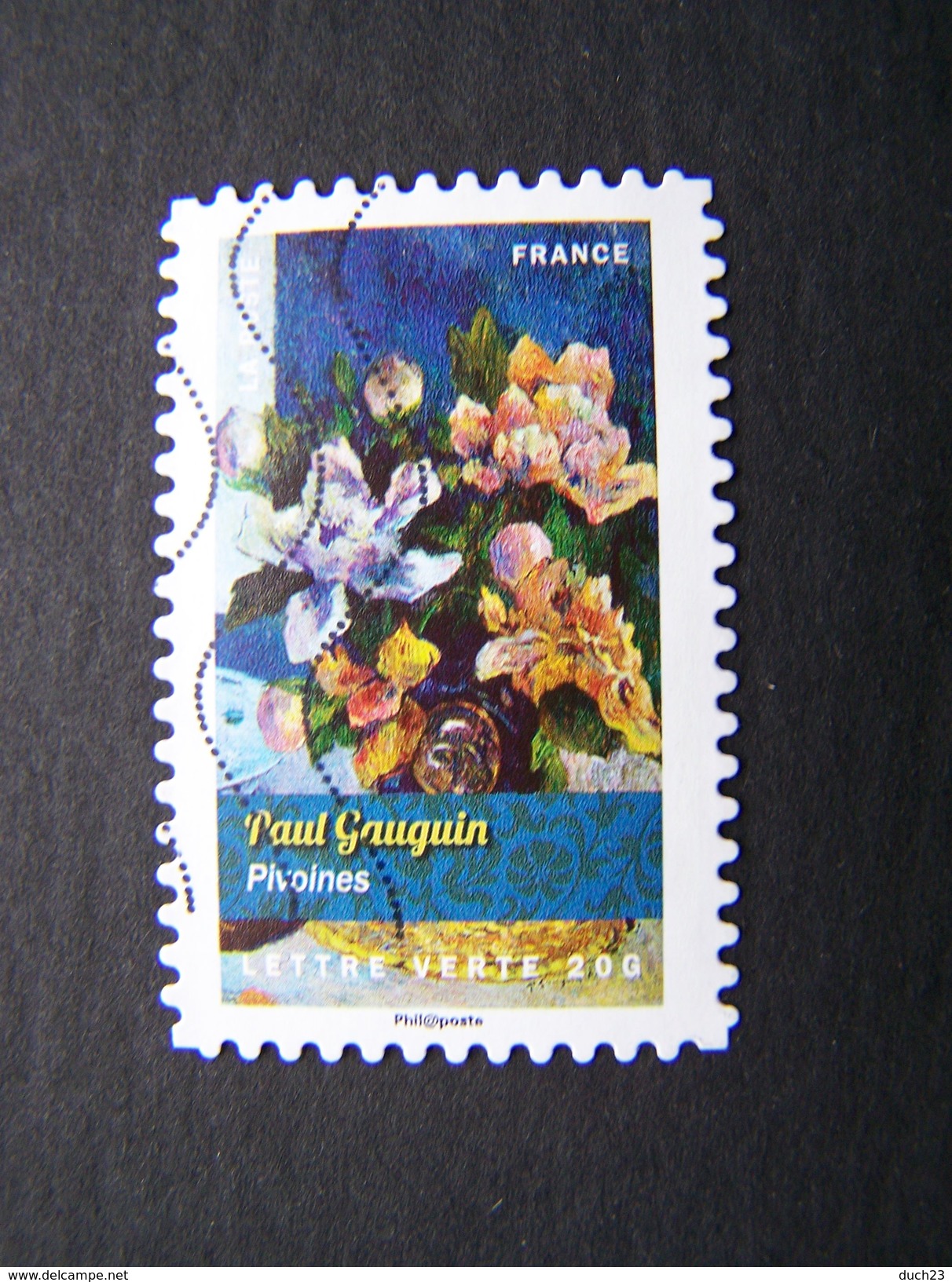 N°1121 PIVOINES DE PAUL GAUGUIN OBLITERE ANNEE 2015 DU CARNET BOUQUETS DE FLEURS ADHESIF - Oblitérés