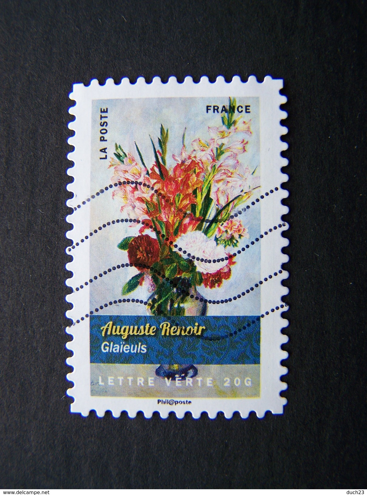 N°1126 GLAIEULS DE AUGUSTE RENOIR OBLITERE ANNEE 2015 DU CARNET BOUQUETS DE FLEURS ADHESIF - Gebruikt