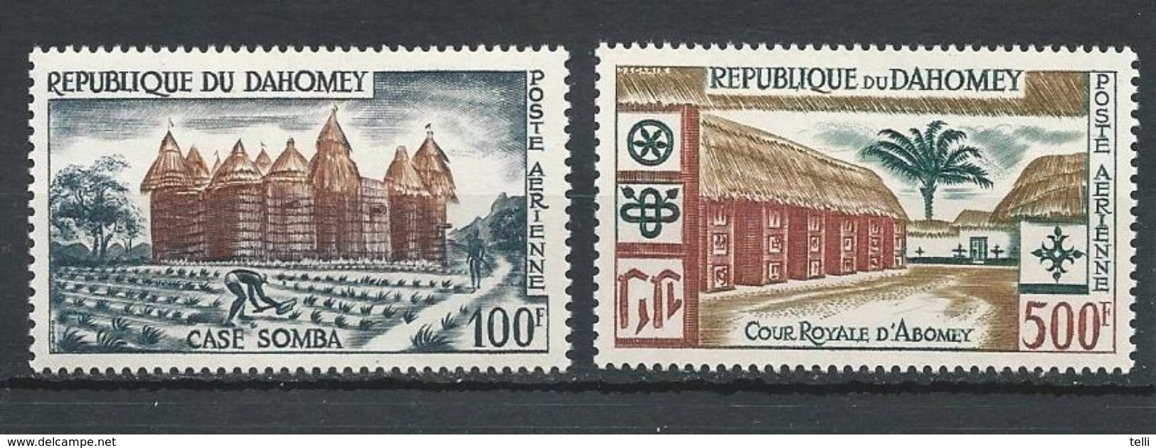 DAHOMEY Scott C14-C15 Yvert PA18-PA19 (2) ** Cote 17$ - Bénin – Dahomey (1960-...)