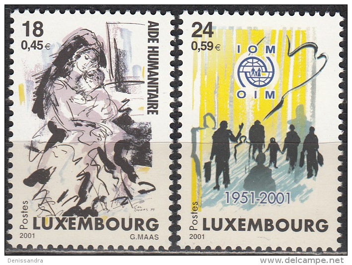 Luxembourg 2001 Michel 1535 - 1536 Neuf ** Cote (2008) 2.50 Euro Aide Humanitaire - Nuevos