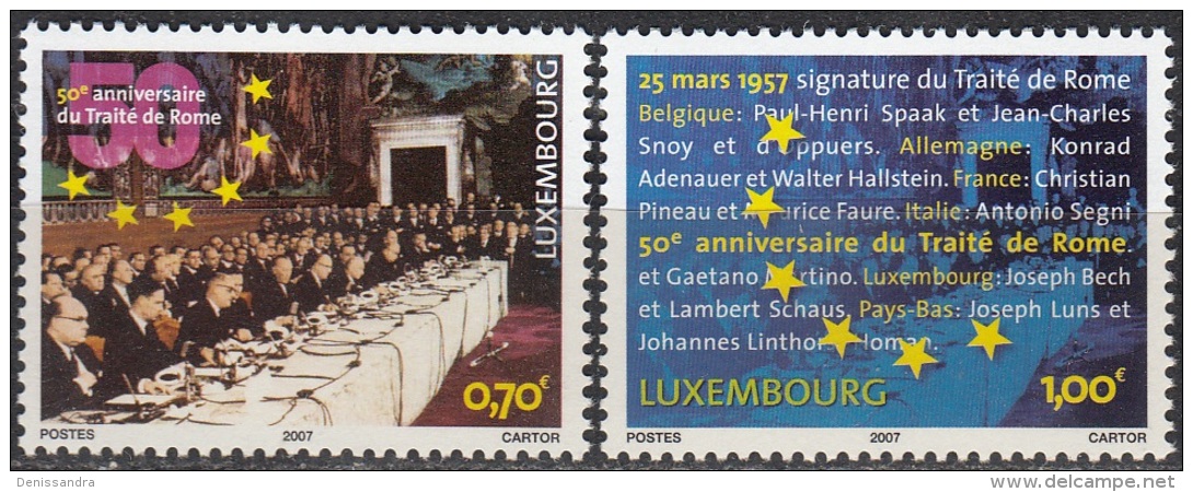 Luxembourg 2007 Michel 1734 - 1735 Neuf ** Cote (2008) 3.40 Euro 50 Ans Traites De Rome - Neufs