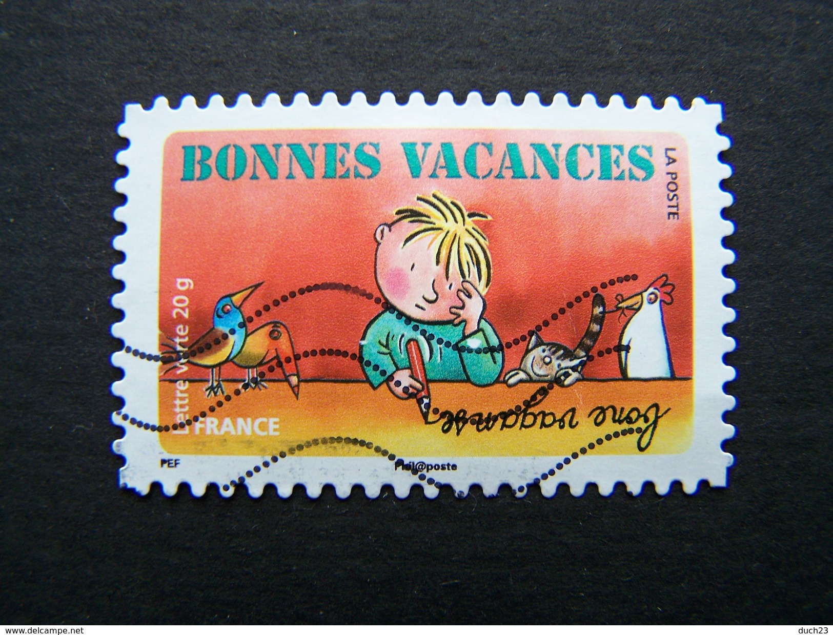 N°1142 OBLITERE ANNEE 2015 DU CARNET BONNES VACANCES AUTOCOLLANT ADHESIF - Usati