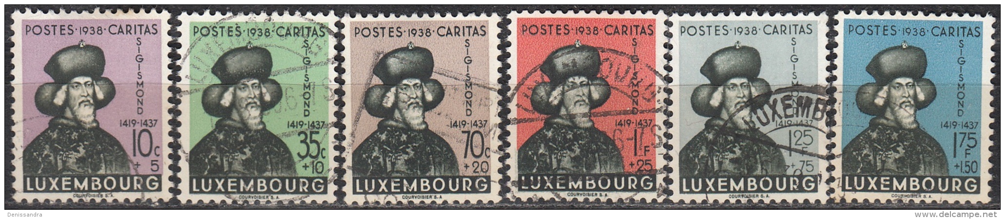 Luxembourg 1938 Michel 315 - 320 O Cote (2008) 71.90 Euro Caritas Sigismond De Luxembourg Cachet Rond - Oblitérés