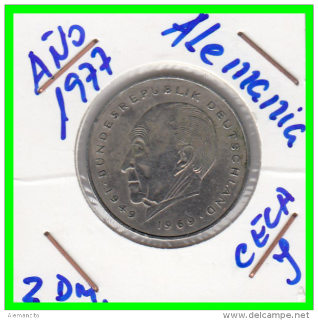 ALEMANIA - GERMANY MONEDA DE 2.00 DM. AÑO 1977-J - 2 Marcos