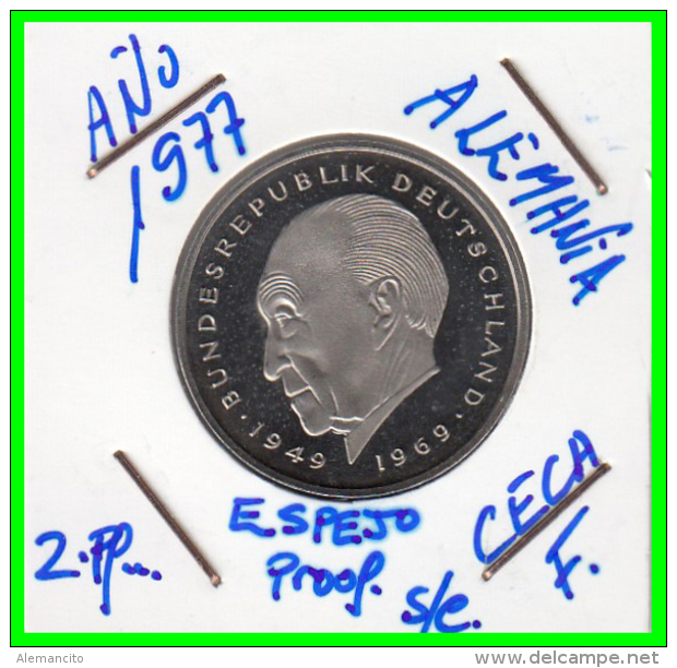 ALEMANIA - GERMANY MONEDA DE 2.00 DM. AÑO 1977-F  CALIDAD  PROOF S/C - 2 Marcos