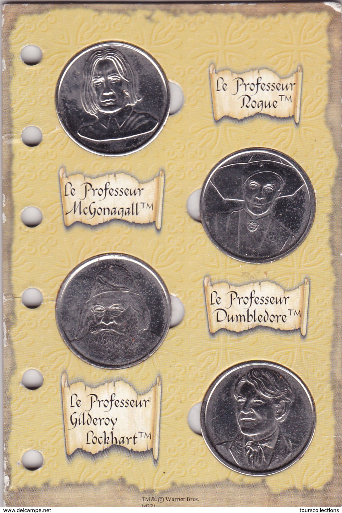 4 MEDAILLES-RARE-COIN-PIECE-JETON-HARRY-POTTER-LA-CHAMBRE-DES-SECRETS Et Son Encart - Le Lot ! - Autres & Non Classés