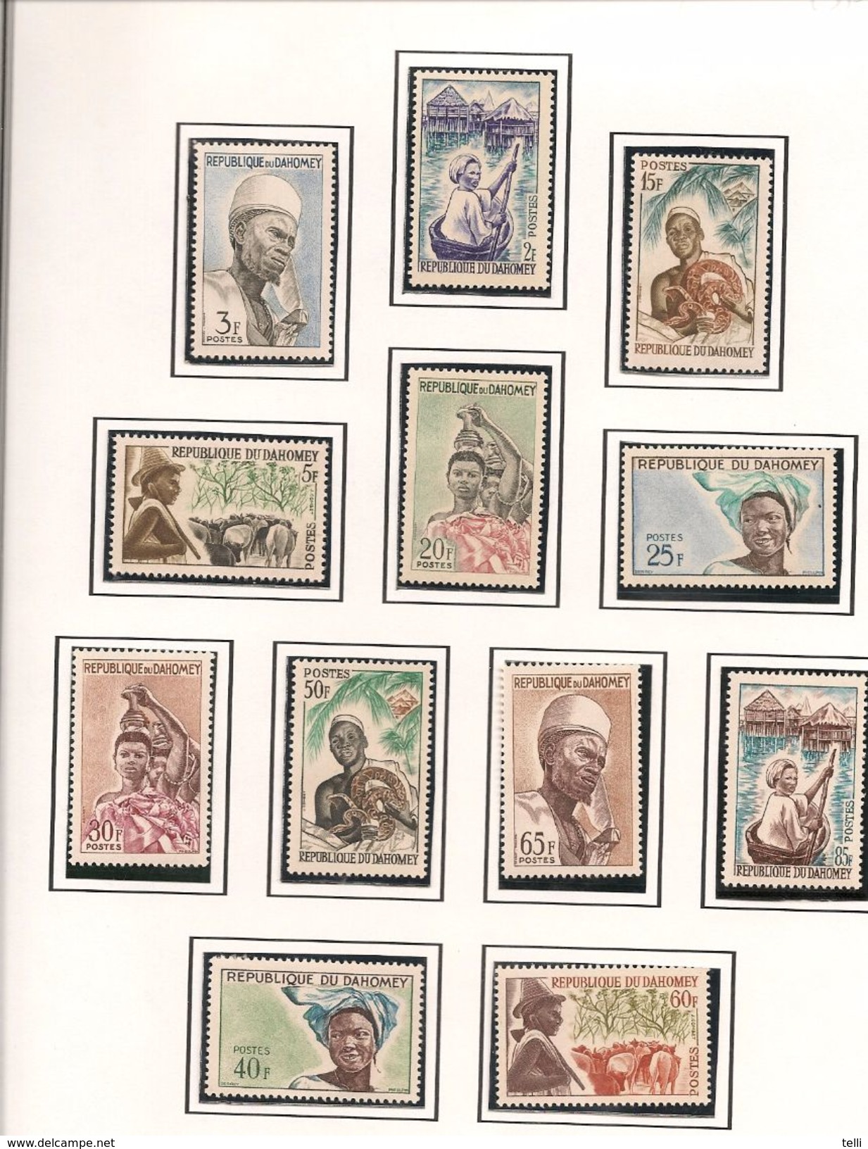 DAHOMEY Scott 160-171 Yvert 199-201 179-190 (12) ** Cote 14$ 1963 - Benin – Dahomey (1960-...)