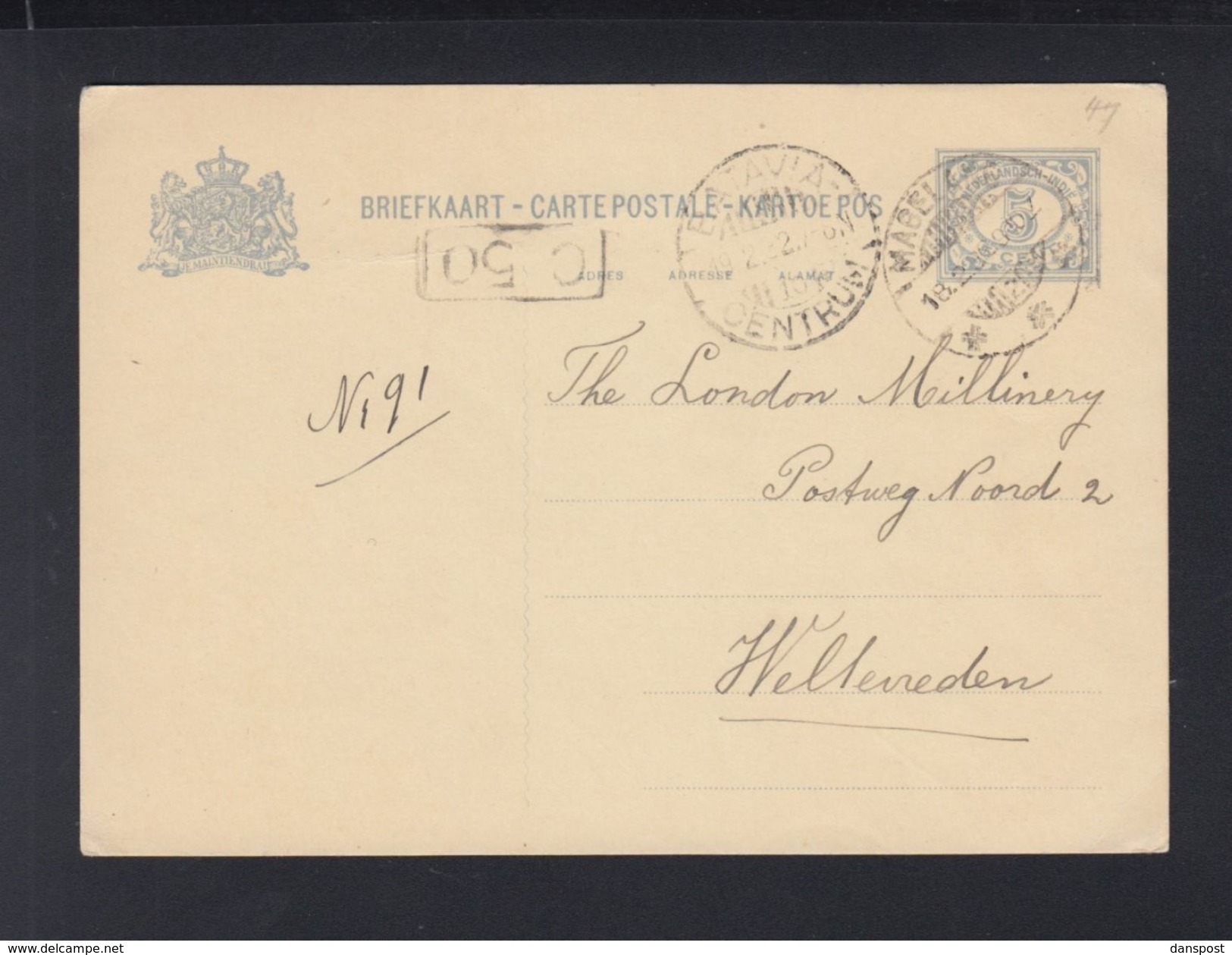 Postkaart  Ned. Indie 5 Cent Magelang 1931 - Niederländisch-Indien