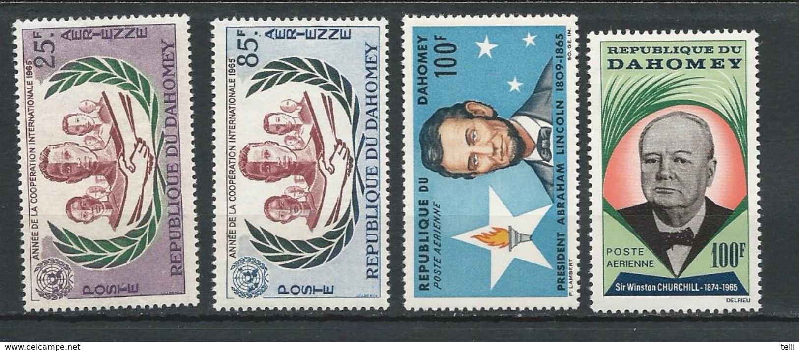 DAHOMEY Scott C26-C27-C28-C29 Yvert PA30-PA31-PA32-PA33 (4) ** Cote 5,10$ 1965 - Bénin – Dahomey (1960-...)