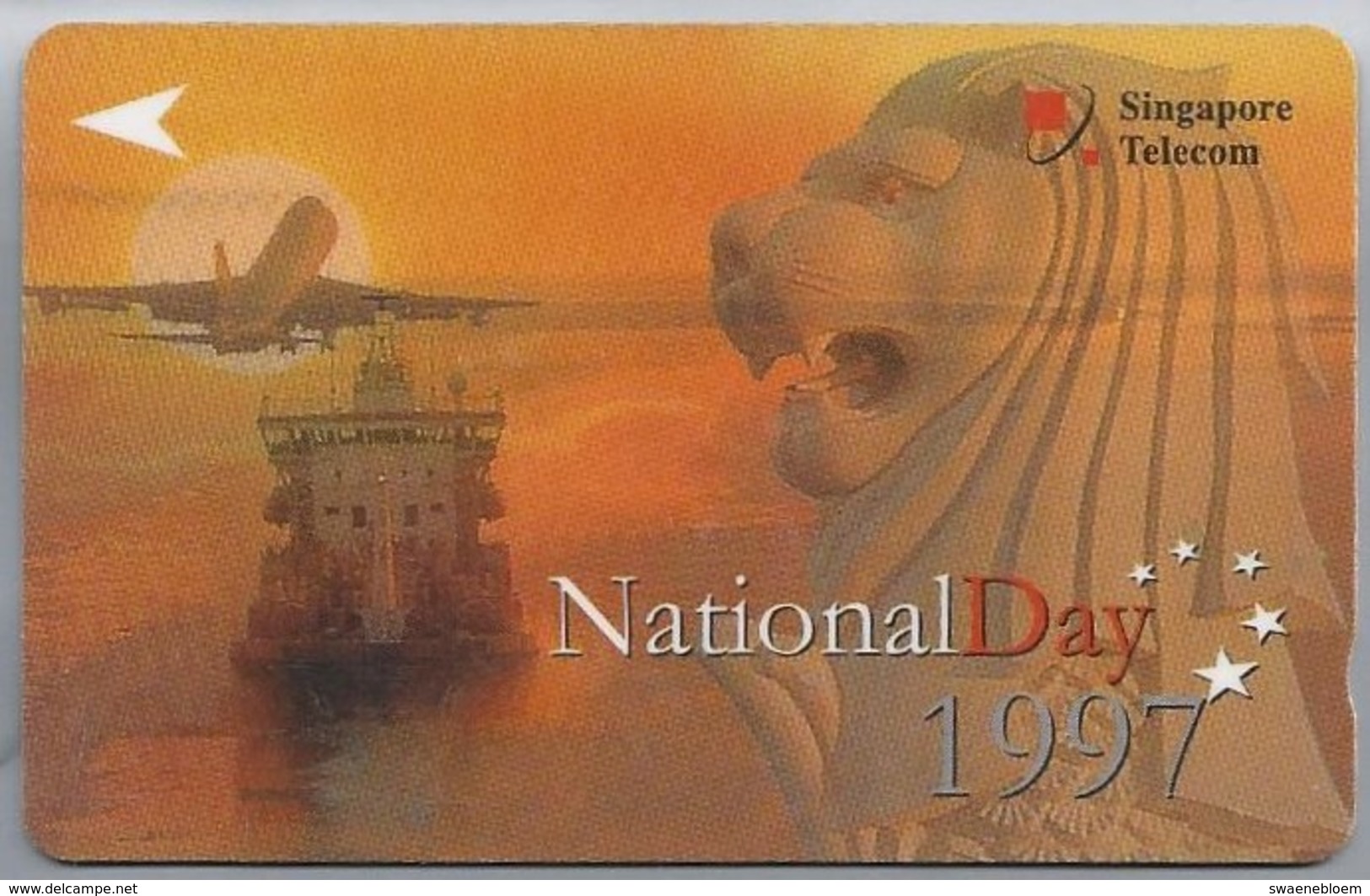 Telefoonkaart. Singapore Telecom - NationalDay 1997. National Day 1997 - - Bloemen