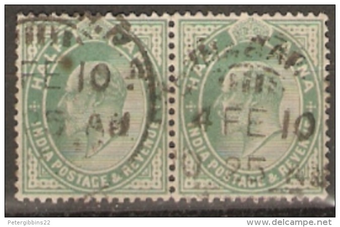 India  1902  SG 122 1/2a Fine Used Pair - 1902-11 Koning Edward VII