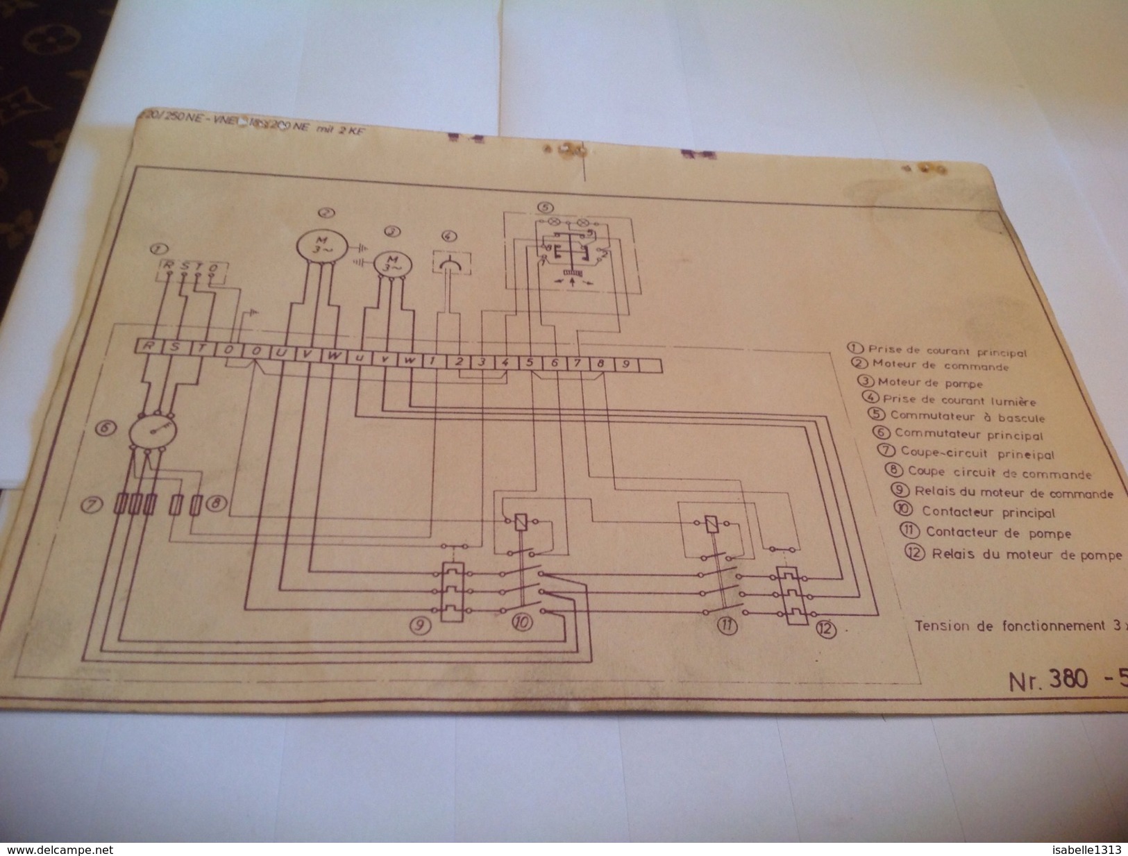 Plan  Tension De Fonctionnement 3 Fois 380 Volts - Tools