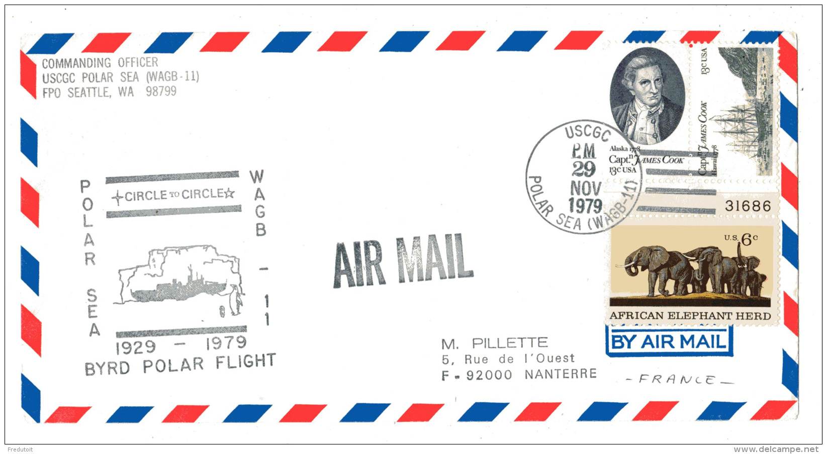 POLAIRE - LETTRE U.S.A - POLAR SEA   29/11/1979 - Polar Ships & Icebreakers