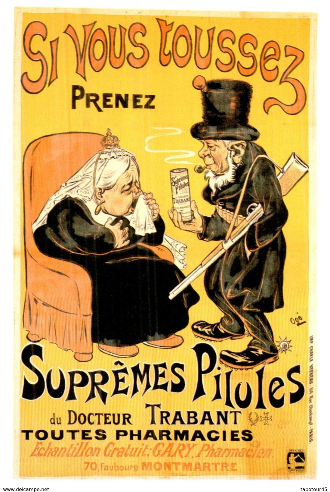 Carte Postale Célebrité Et Publicité  La Reine "Victoria Et Paul Krüger"  (Format 15 X 10.5) Pilules Suprèmes - Pubblicitari