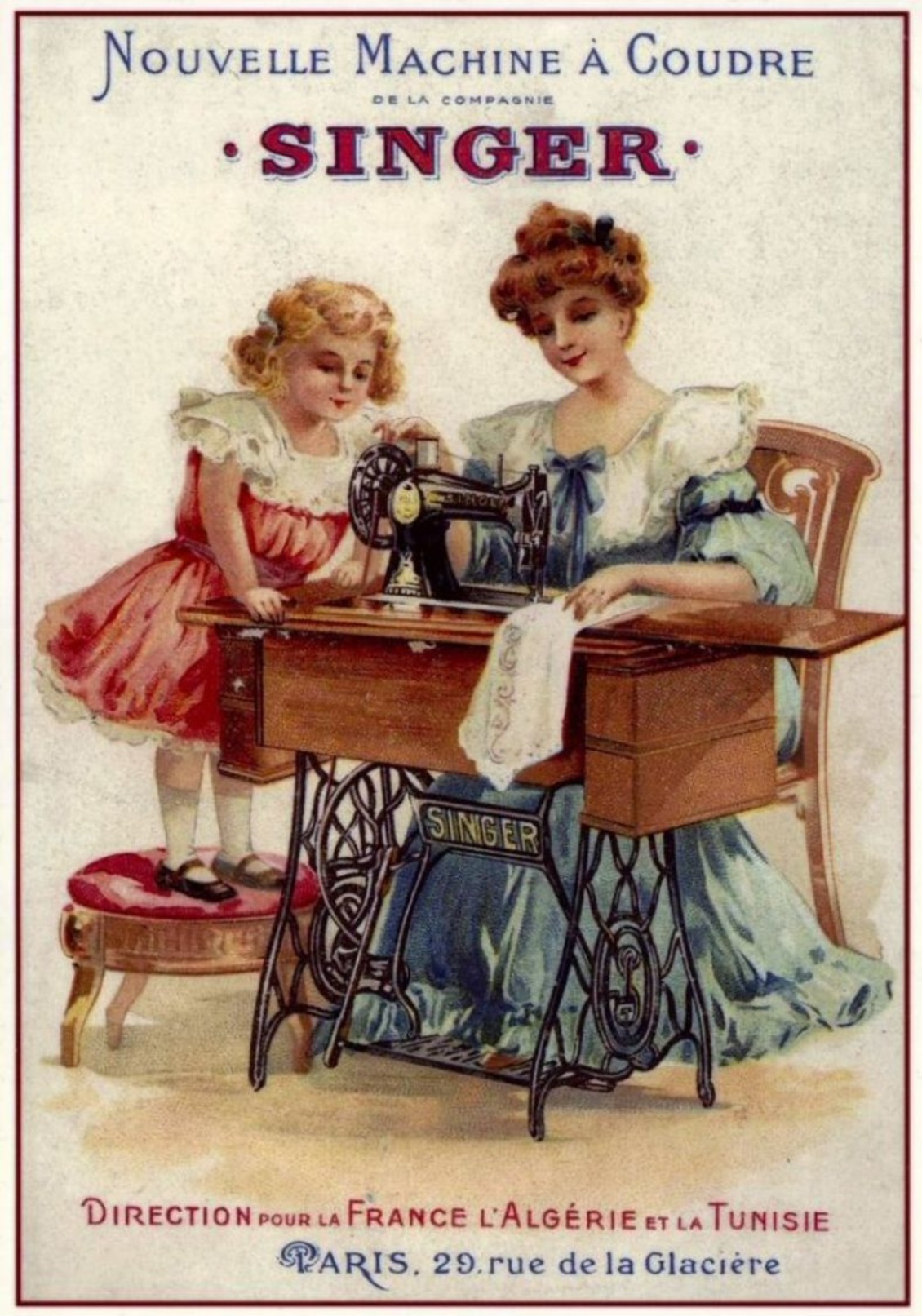 Machine A Coudre Singer France-Algérie-Tunisie - Postcard - Poster Reproduction - Software