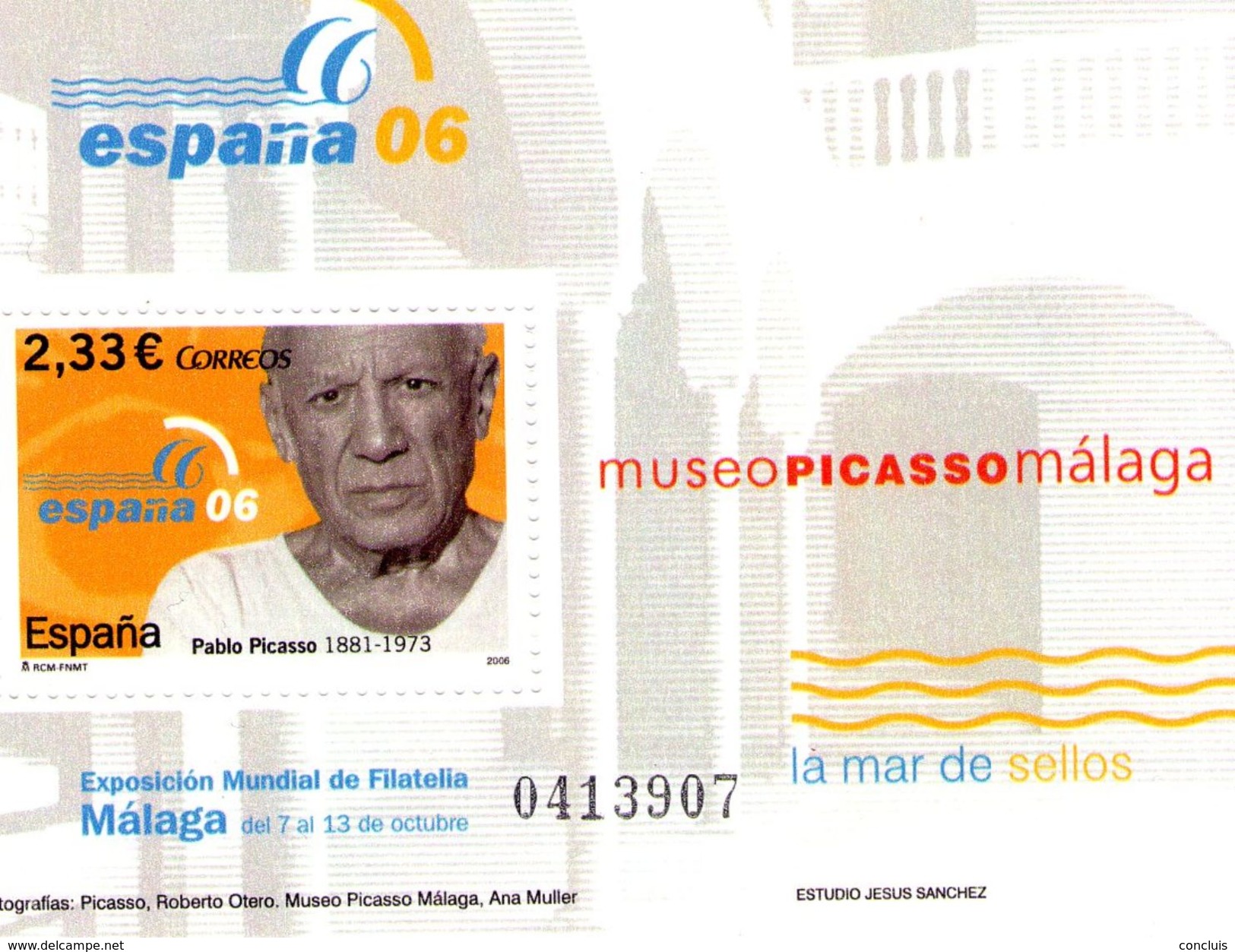 España 2006 Exposición Mundial Filatelia España 06 Catálogo EDIFIL Hojita SH 4274 Picasso Sello 4274 - Full Sheets
