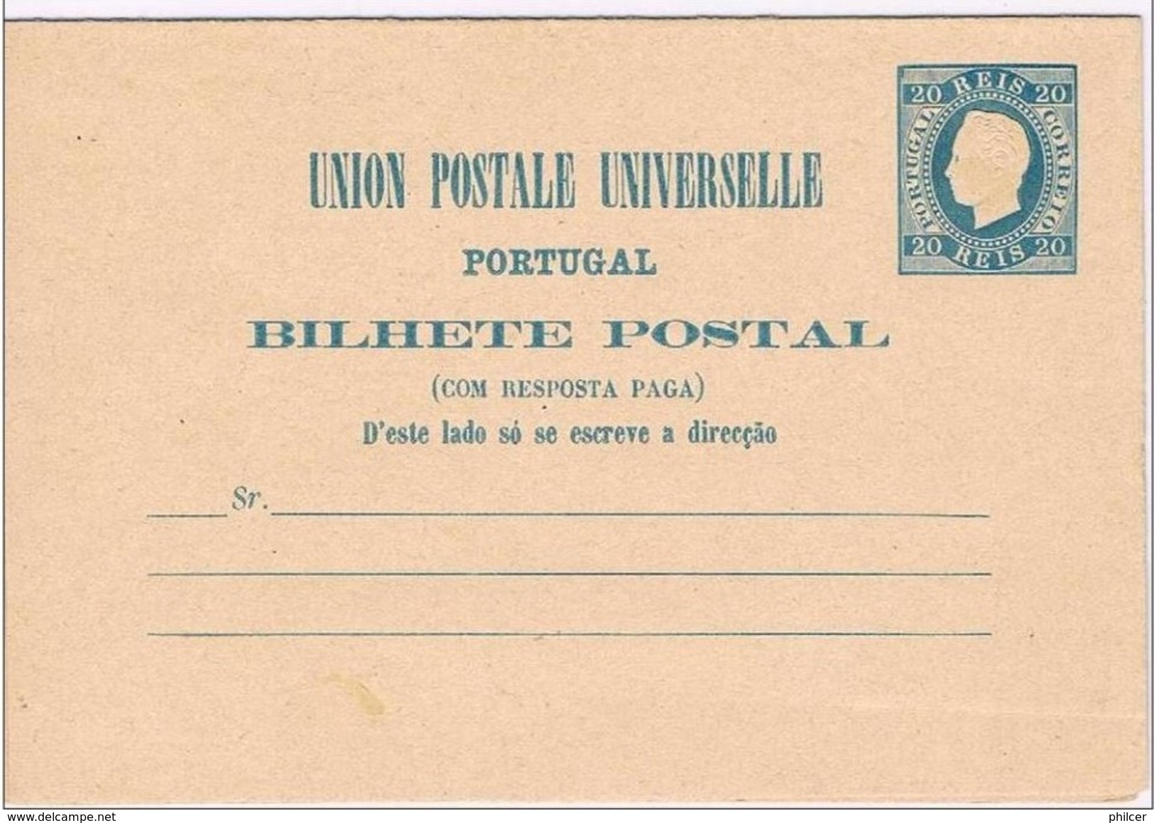 Portugal, 1879, # 6, Bilhete Postal - Neufs
